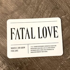 Monsta X | Fatal Love | MINHYUK | Photo Card |